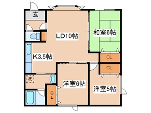 リバーハイツＤの物件間取画像